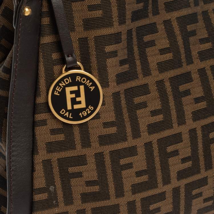 Pre Owned Fendi Tobacco Zucca Canvas and Leather Chef Tote
