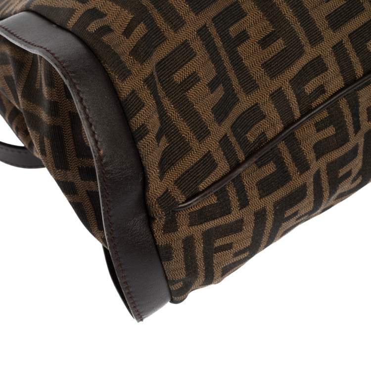 Pre Owned Fendi Tobacco Zucca Canvas and Leather Chef Tote