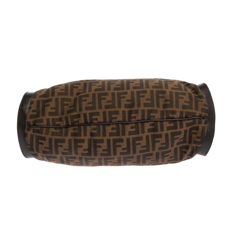 Pre Owned Fendi Tobacco Zucca Canvas and Leather Chef Tote