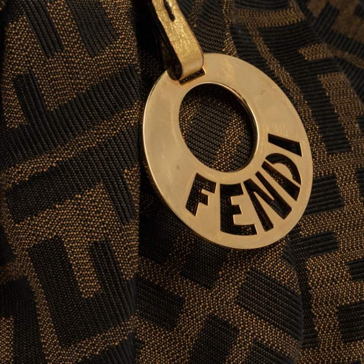 Pre Owned Fendi Tobacco Zucca Canvas and Leather Mini Chef Bag