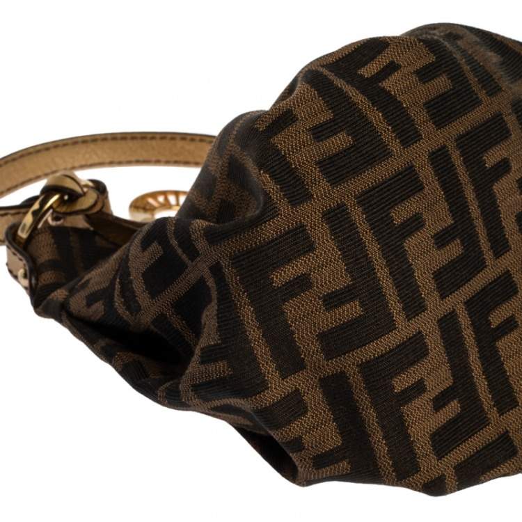 Pre Owned Fendi Tobacco Zucca Canvas and Leather Mini Chef Bag