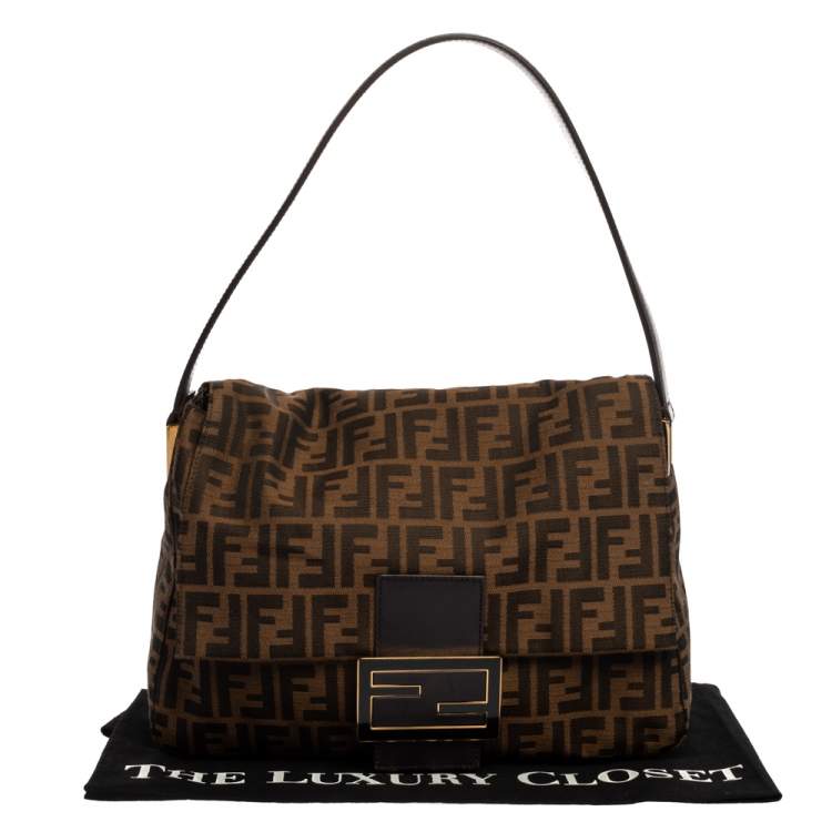 مملوكة مسبقًا Fendi Tobacco Zucca Canvas and Leather Big Mama Forever Shoulder Bag