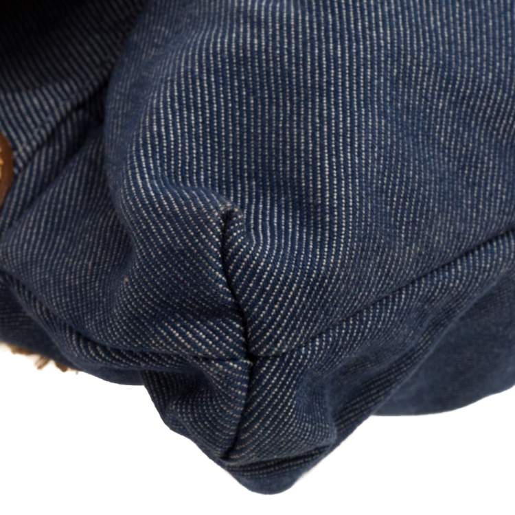 Pre Owned Fendi Blue Denim Chef Shoulder Bag