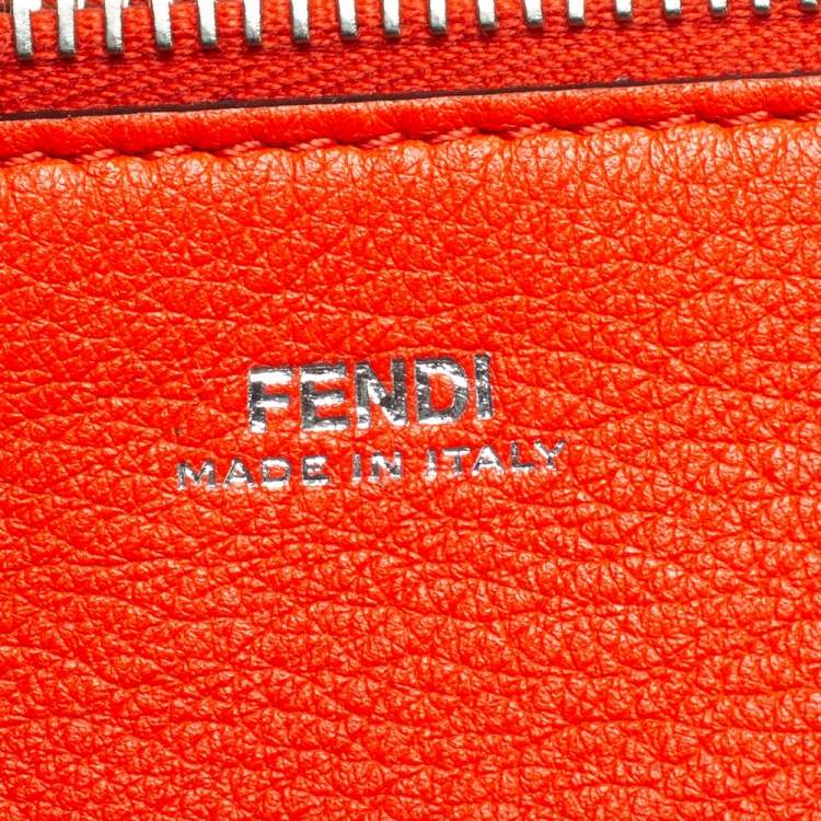 Pre Owned Fendi Khaki Green Leather Dotcom Top Handle Bag