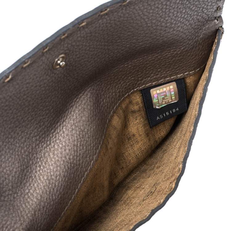 Pre Owned Fendi Metallic Selleria Leather Continental Wallet