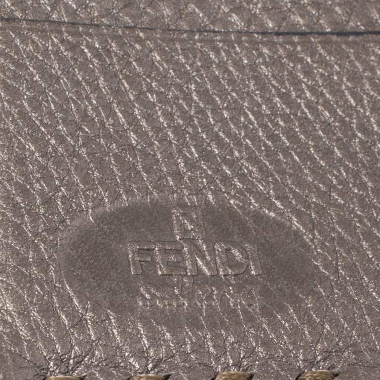 Pre Owned Fendi Metallic Selleria Leather Continental Wallet