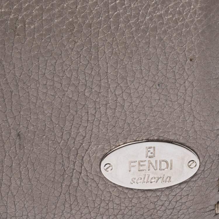 Pre Owned Fendi Metallic Selleria Leather Continental Wallet