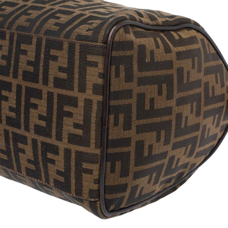 مملوكة مسبقًا Fendi Tobacco Zucca Coated Canvas Small Boston Bag