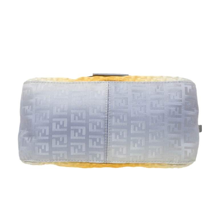 Pre Owned Fendi Ombré Zucchino Nylon and Patent Leather Mini Mama Chain Baguette Bag