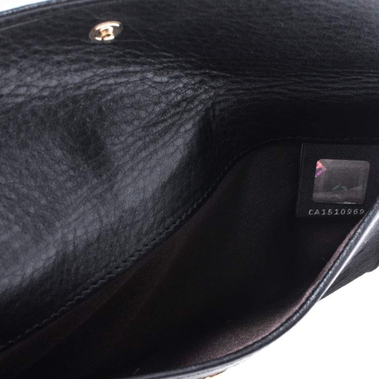 Pre Owned Fendi Black Zucca Canvas and Leather Continental Wallet 