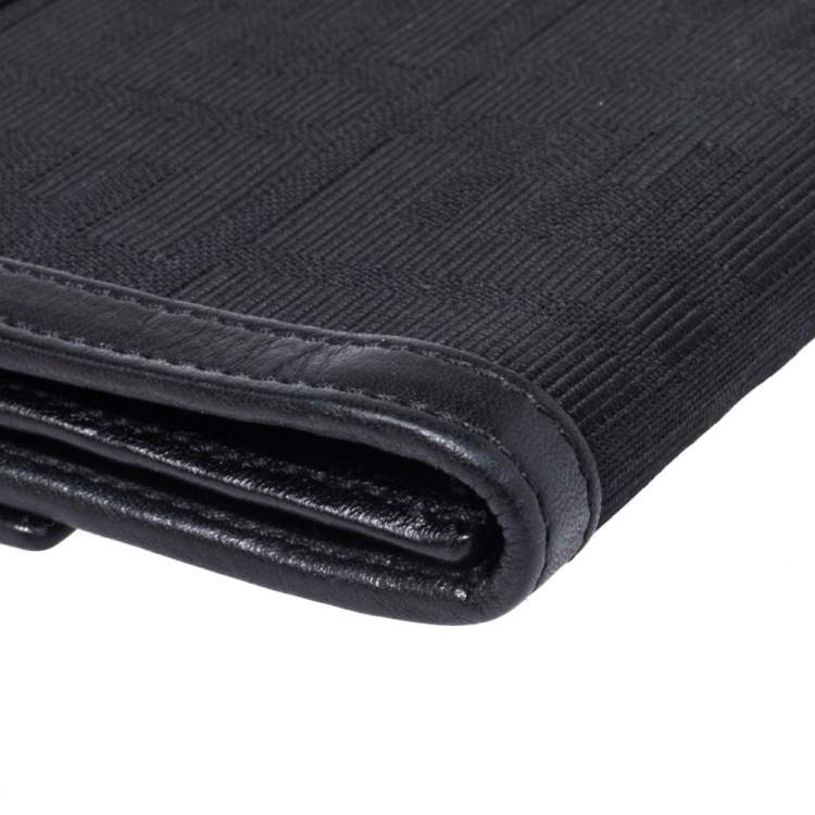 Pre Owned Fendi Black Zucca Canvas and Leather Continental Wallet 