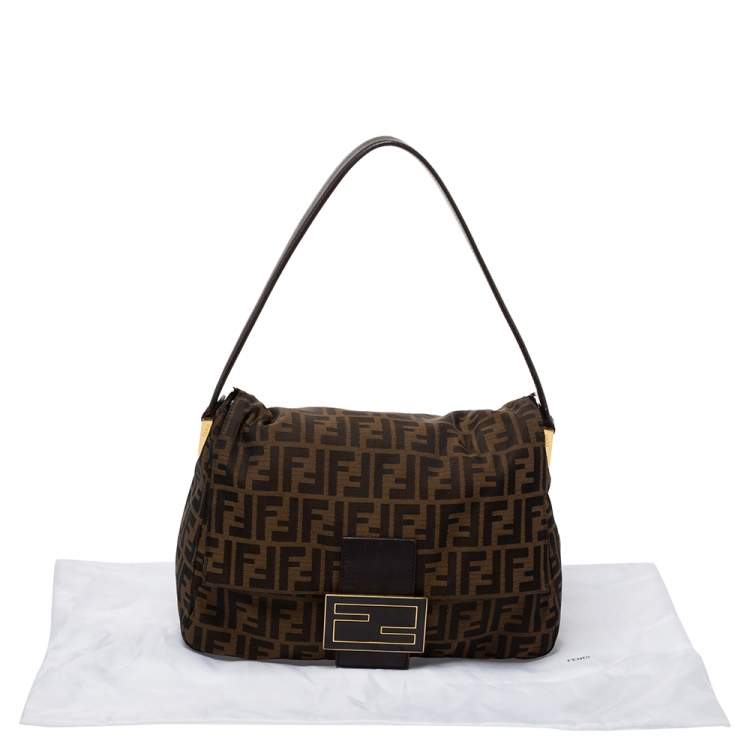 Pre Owned Fendi Tobacco Zucca Canvas and Leather Big Mama Forever Shoulder Bag