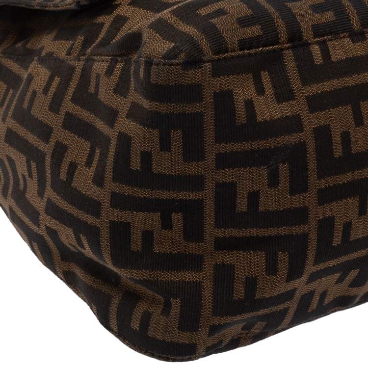 Pre Owned Fendi Tobacco Zucca Canvas and Leather Big Mama Forever Shoulder Bag