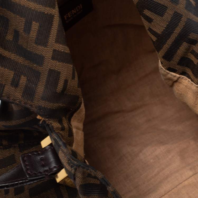 Pre Owned Fendi Tobacco Zucca Canvas and Leather Big Mama Forever Shoulder Bag