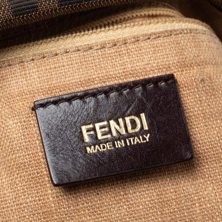Pre Owned Fendi Tobacco Zucca Canvas and Leather Big Mama Forever Shoulder Bag