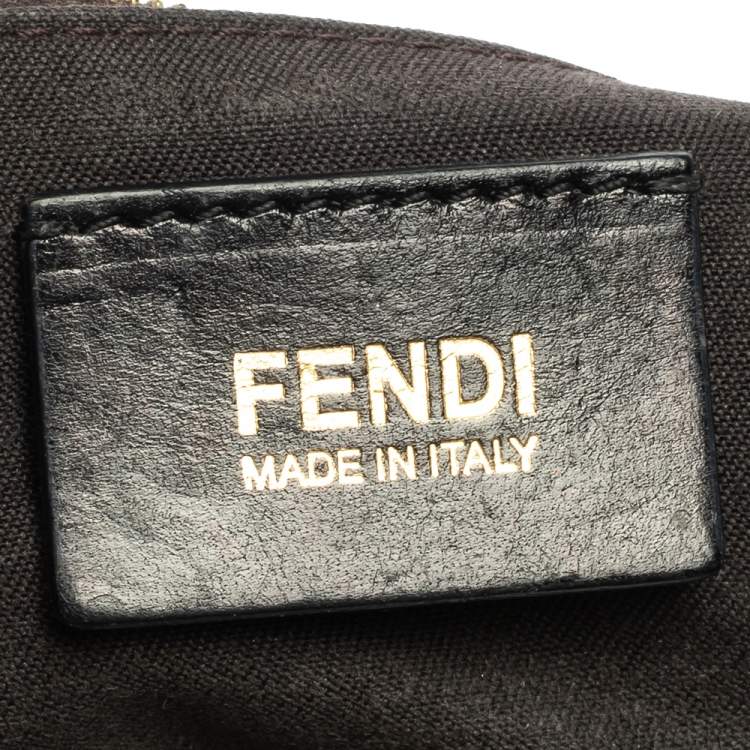 Pre Owned Fendi Black Leather Maxi Baguette Flap Shoulder Bag
