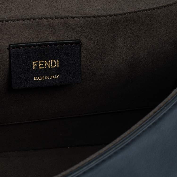 Pre Owned Fendi Black Leather Kan I F Shoulder Bag