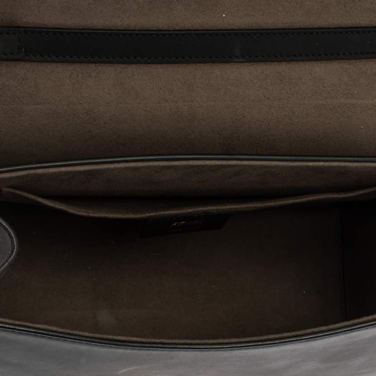 Pre Owned Fendi Black Leather Kan I F Shoulder Bag