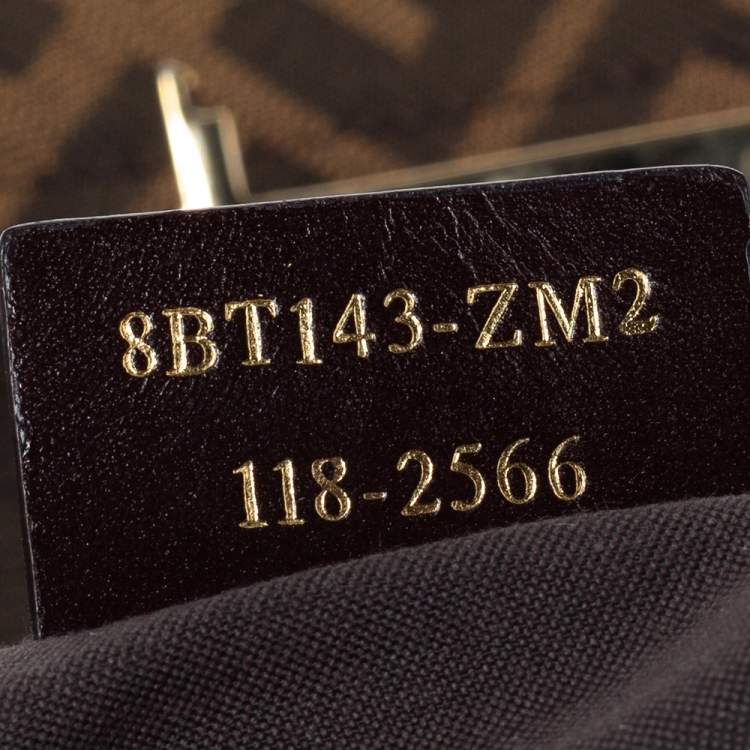 Pre Owned Fendi Tobacco Zucca Canvas Maxi Baguette Flap Shoulder Bag