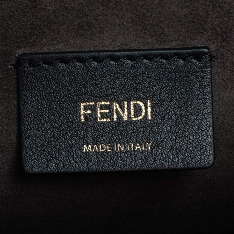 Pre Owned Fendi Black Velvet Kan I F Top Handle Bag