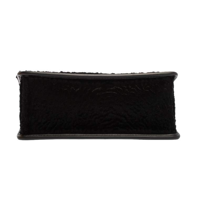 Pre Owned Fendi Black Velvet Kan I F Top Handle Bag