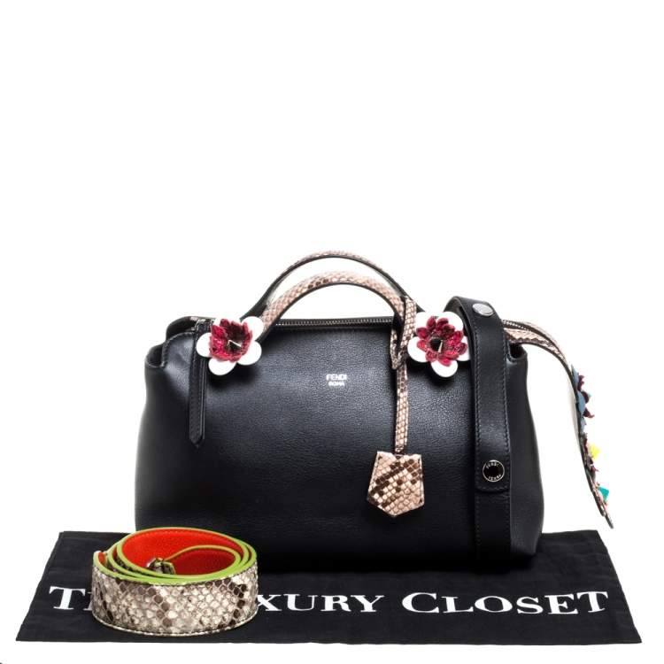 مملوكة مسبقًا Fendi Black Leather and Python Small By The Way Satchel 
