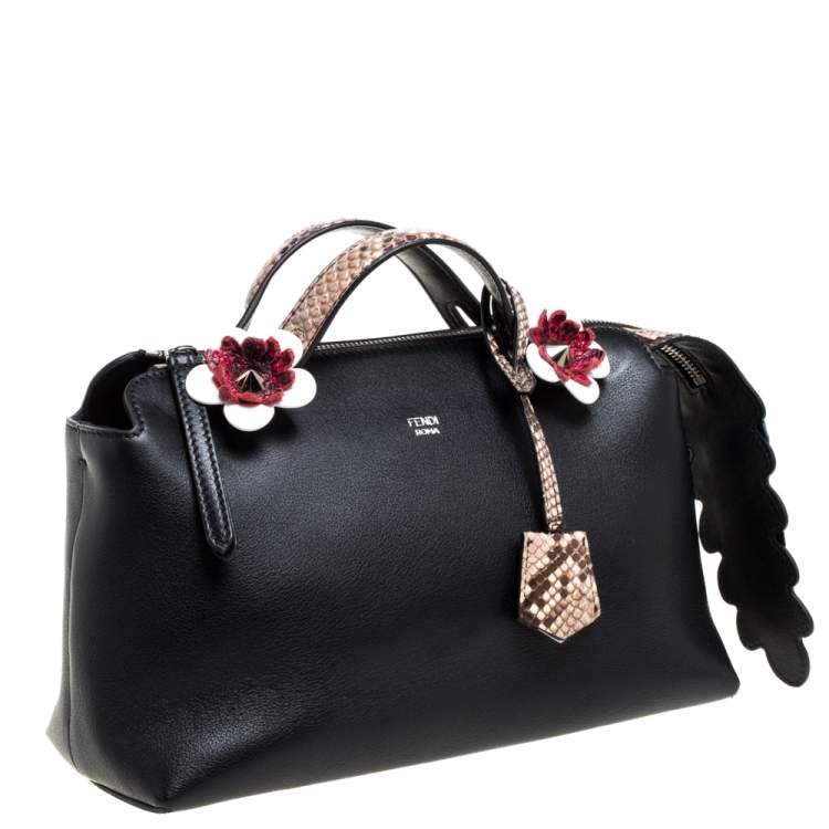 مملوكة مسبقًا Fendi Black Leather and Python Small By The Way Satchel 