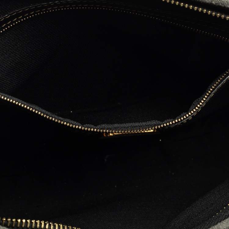Pre Owned Fendi Black/Tobacco Pequin Striped Coated Canvas Vintage Crossbody Bag