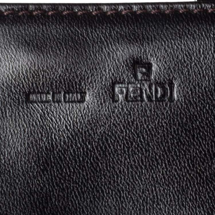Pre Owned Fendi Tobacco Zucca Canvas and Leather Compact Wallet