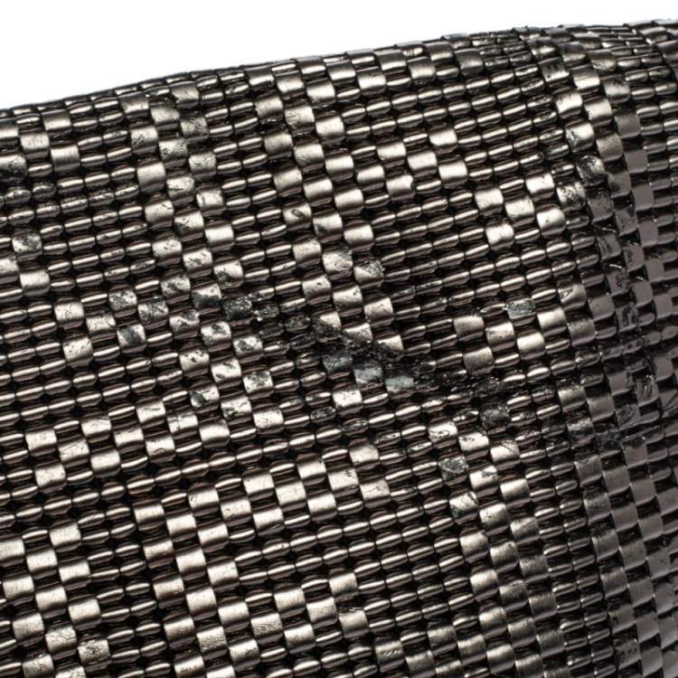 Pre Owned Fendi Metallic Woven Leather Mama Forever Shoulder Bag