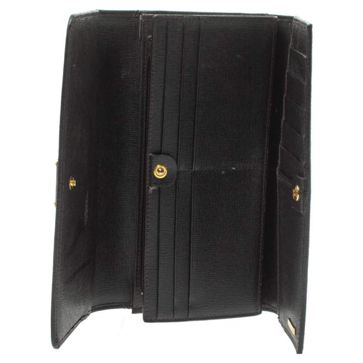 Pre Owned Fendi Tobacco Zucca Coated Canvas and Leather Continental Wallet