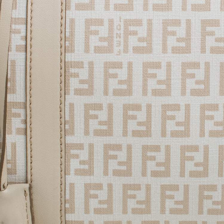 Pre Owned Fendi Multicolor Zucchino Coated Canvas/Sequins and Patent Leather Small Forever Bauletto Boston Bag
