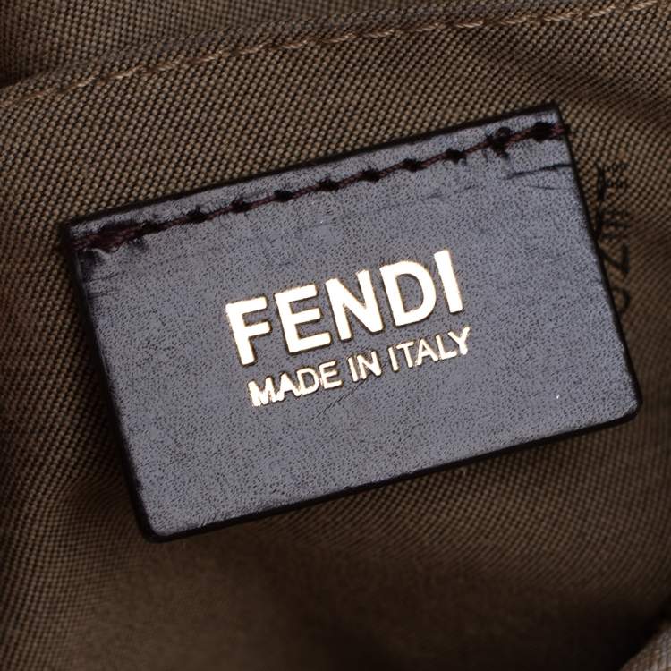 Pre Owned Fendi Multicolor Zucchino Coated Canvas/Sequins and Patent Leather Small Forever Bauletto Boston Bag