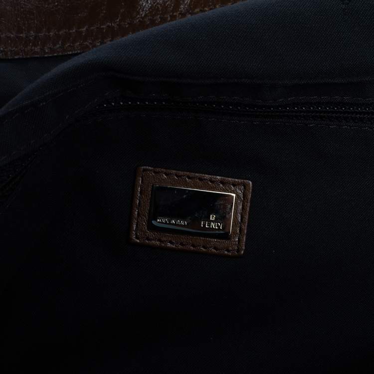Pre Owned Fendi Brown Leather Large Mamma Baguette Shoulder Bag