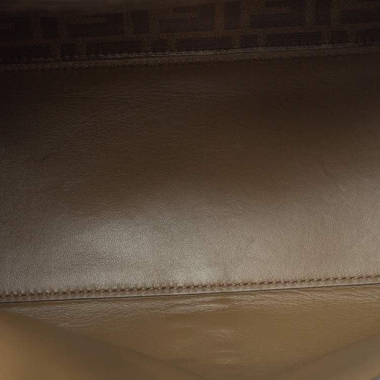 Pre Owned Fendi Blue Leather Peekaboo X-Lite Top Handle Bag