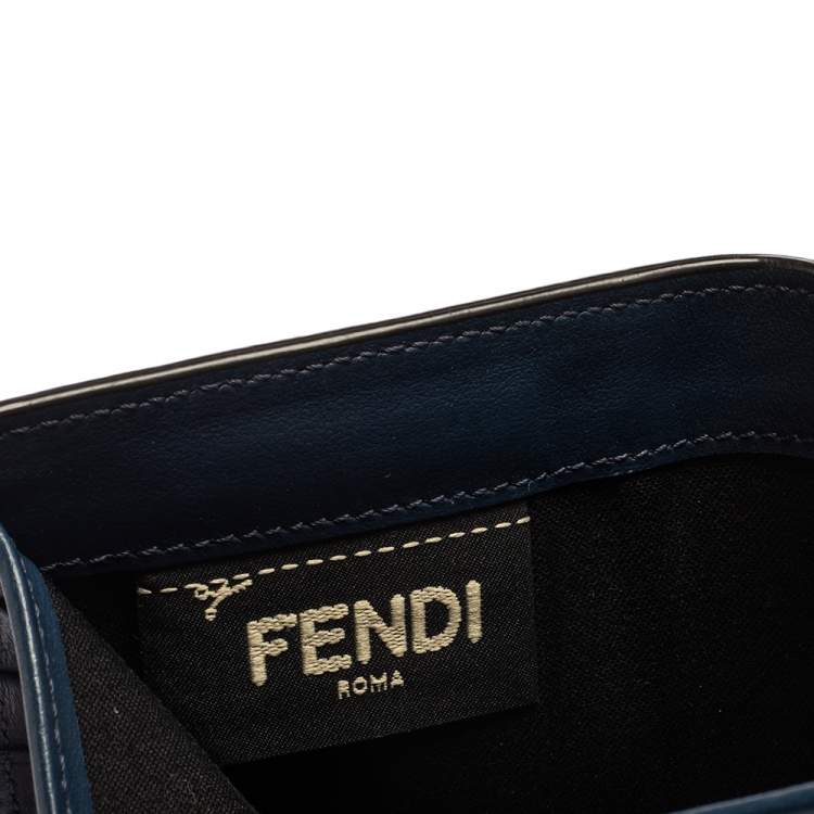 Pre Owned Fendi Blue Leather By The Way Compact Wallet