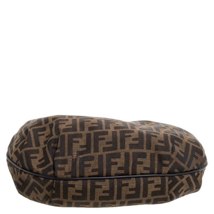 Pre Owned Fendi Tobacco Zucca Canvas and Leather Large Chef Chain Hobo