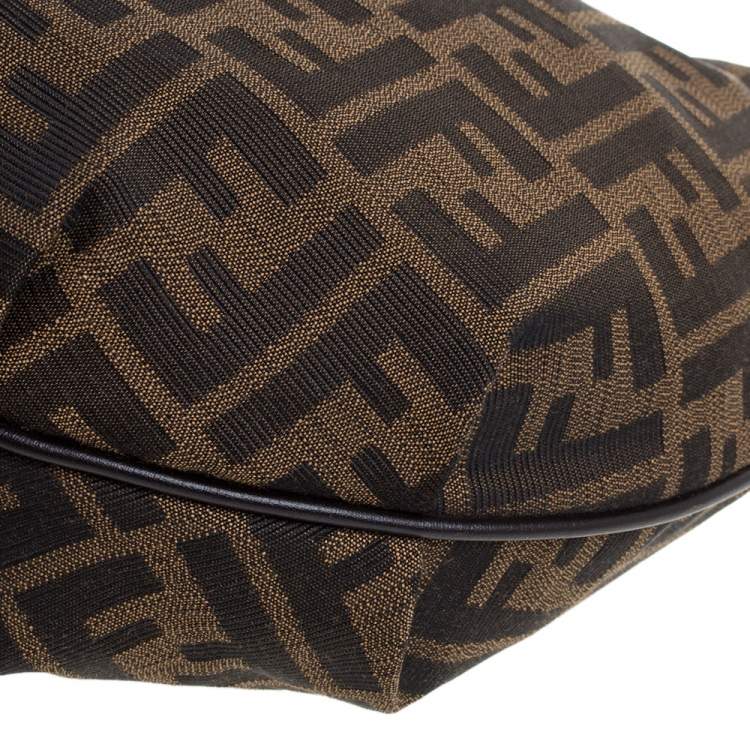Pre Owned Fendi Tobacco Zucca Canvas and Leather Large Chef Chain Hobo