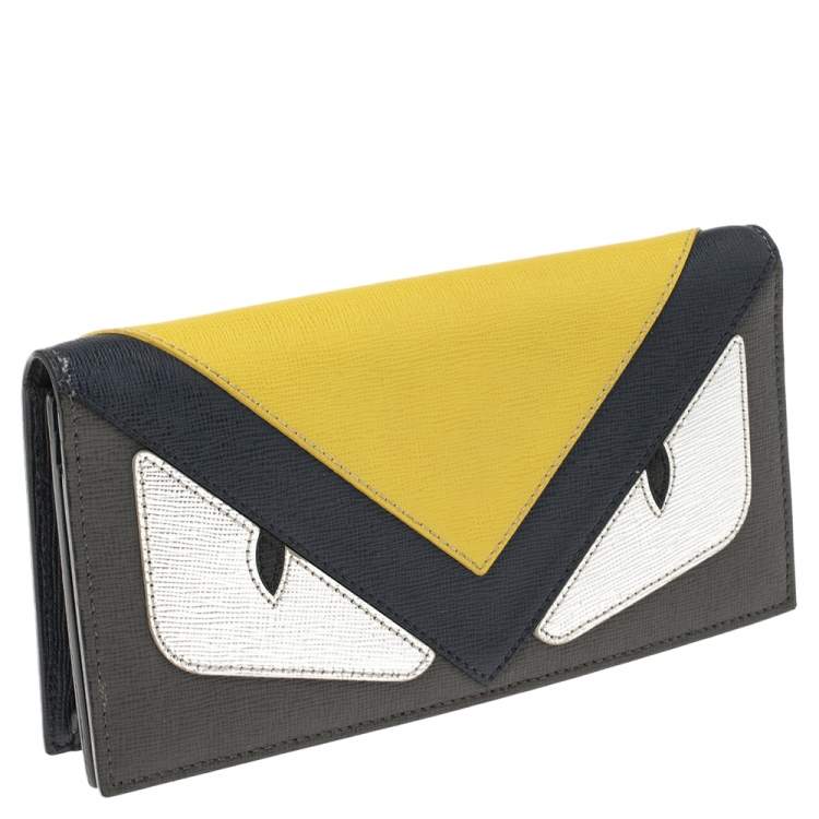 Pre Owned Fendi Multicolor Leather Monster Flap Continental Wallet