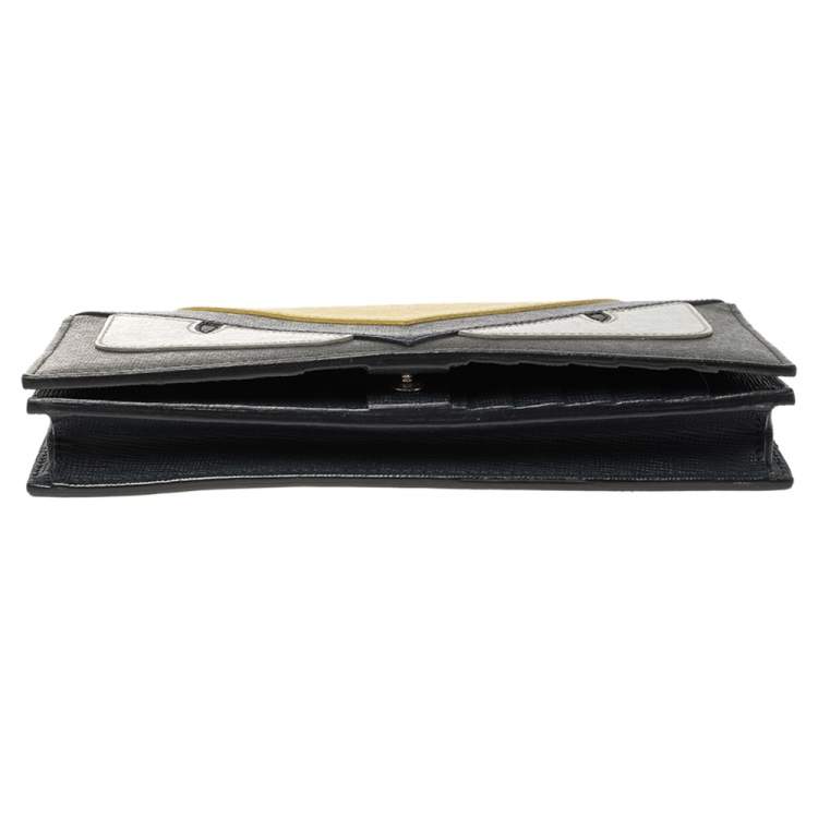 Pre Owned Fendi Multicolor Leather Monster Flap Continental Wallet