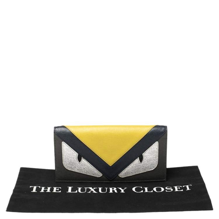 Pre Owned Fendi Multicolor Leather Monster Flap Continental Wallet