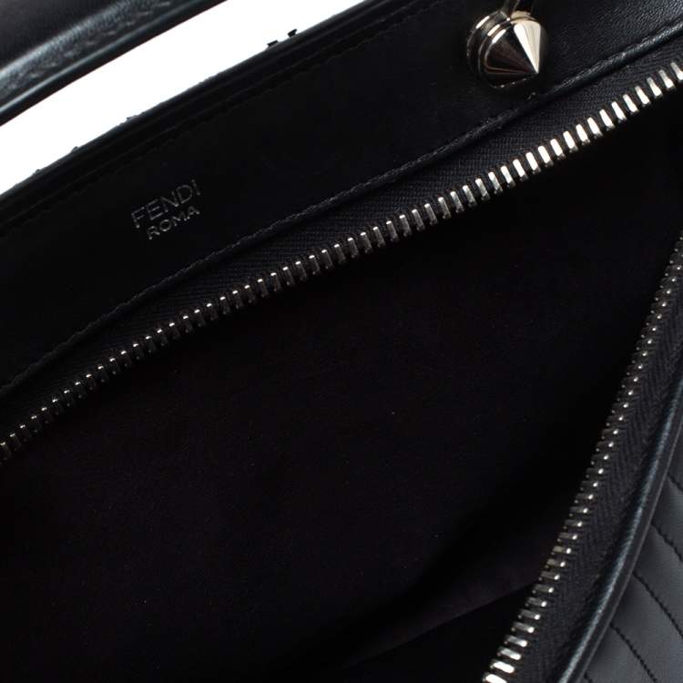 Pre Owned Fendi Black Quilted Leather Dotcom Click Shoulder Bag