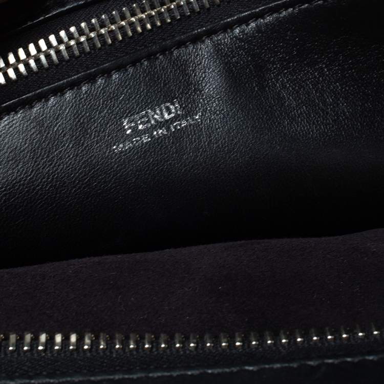 Pre Owned Fendi Black Quilted Leather Dotcom Click Shoulder Bag