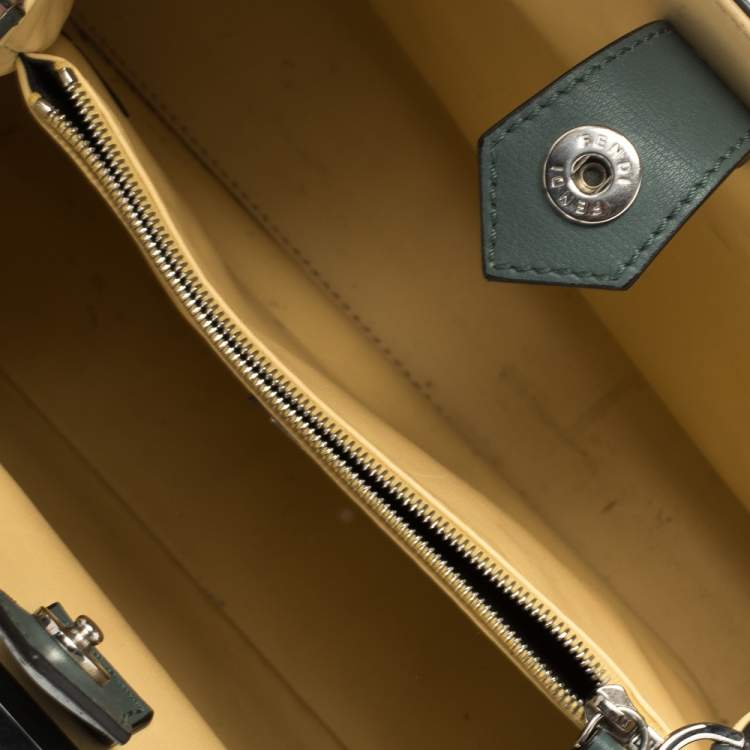 Pre Owned Fendi Pale Green Leather Mini 2Jours Tote 