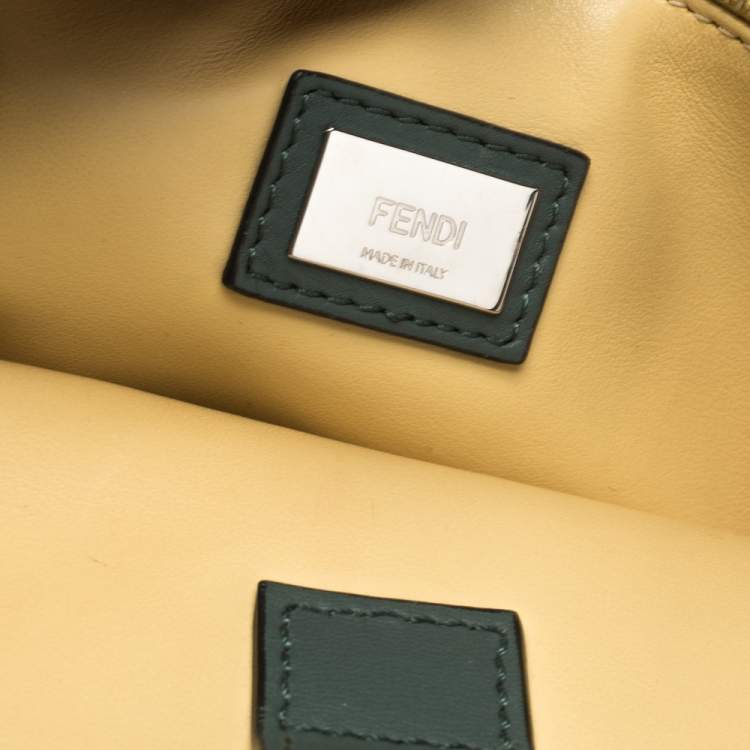Pre Owned Fendi Pale Green Leather Mini 2Jours Tote 