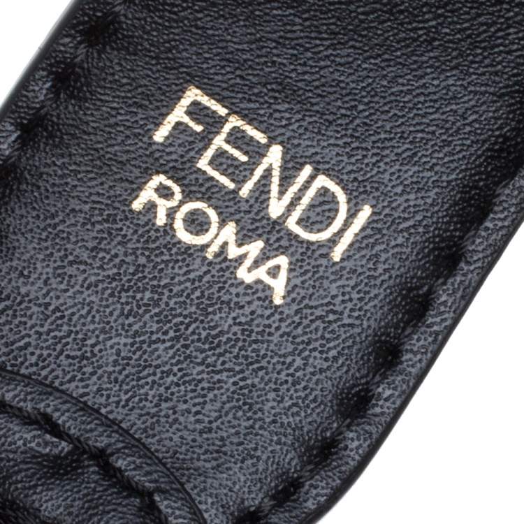 Pre Owned Fendi Brown/Black Zucca Leather Mini Mon Tresor Drawstring Bucket Bag