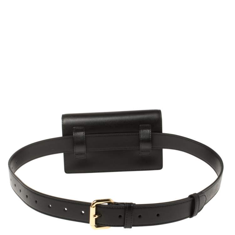 Pre Owned Fendi Black Leather Kan I Belt Bag