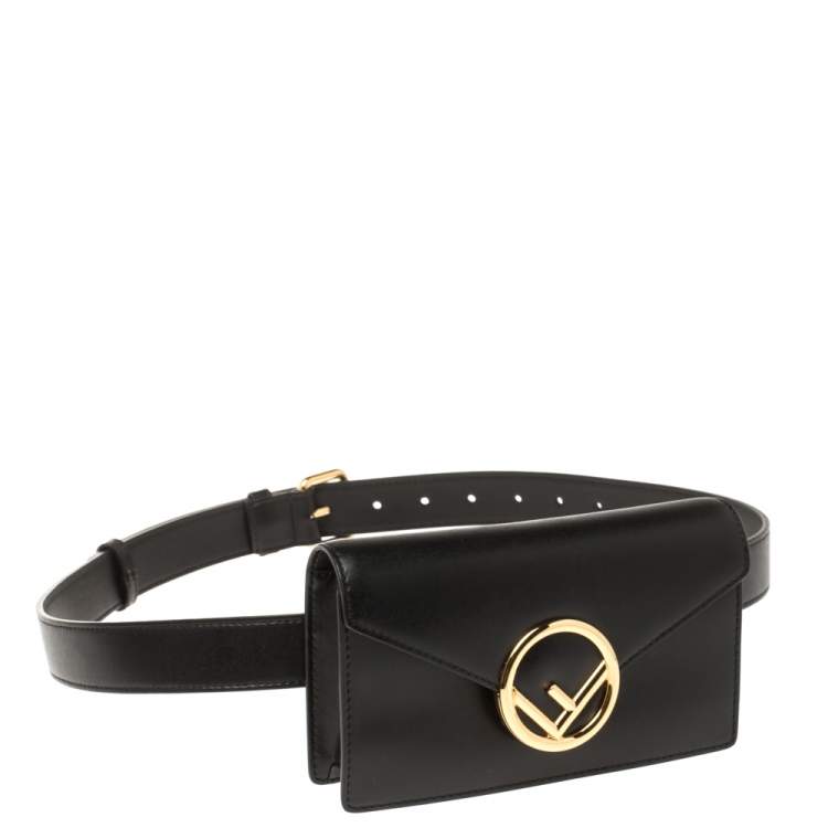 Pre Owned Fendi Black Leather Kan I Belt Bag