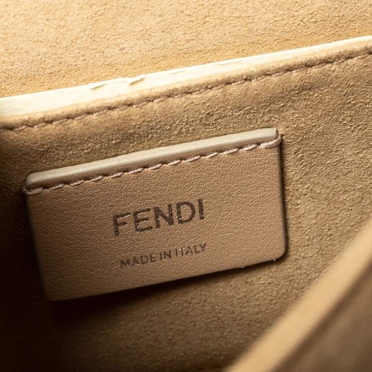 Pre Owned Fendi Navy Blue/Black Python and Leather Beaded Small Kan I Crossbody Bag