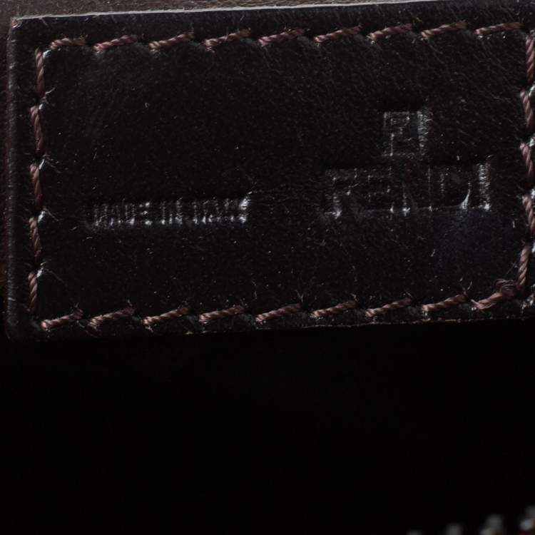 Pre Owned Fendi Red Zucchino Fabric and Leather Pochette Bag